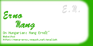 erno mang business card